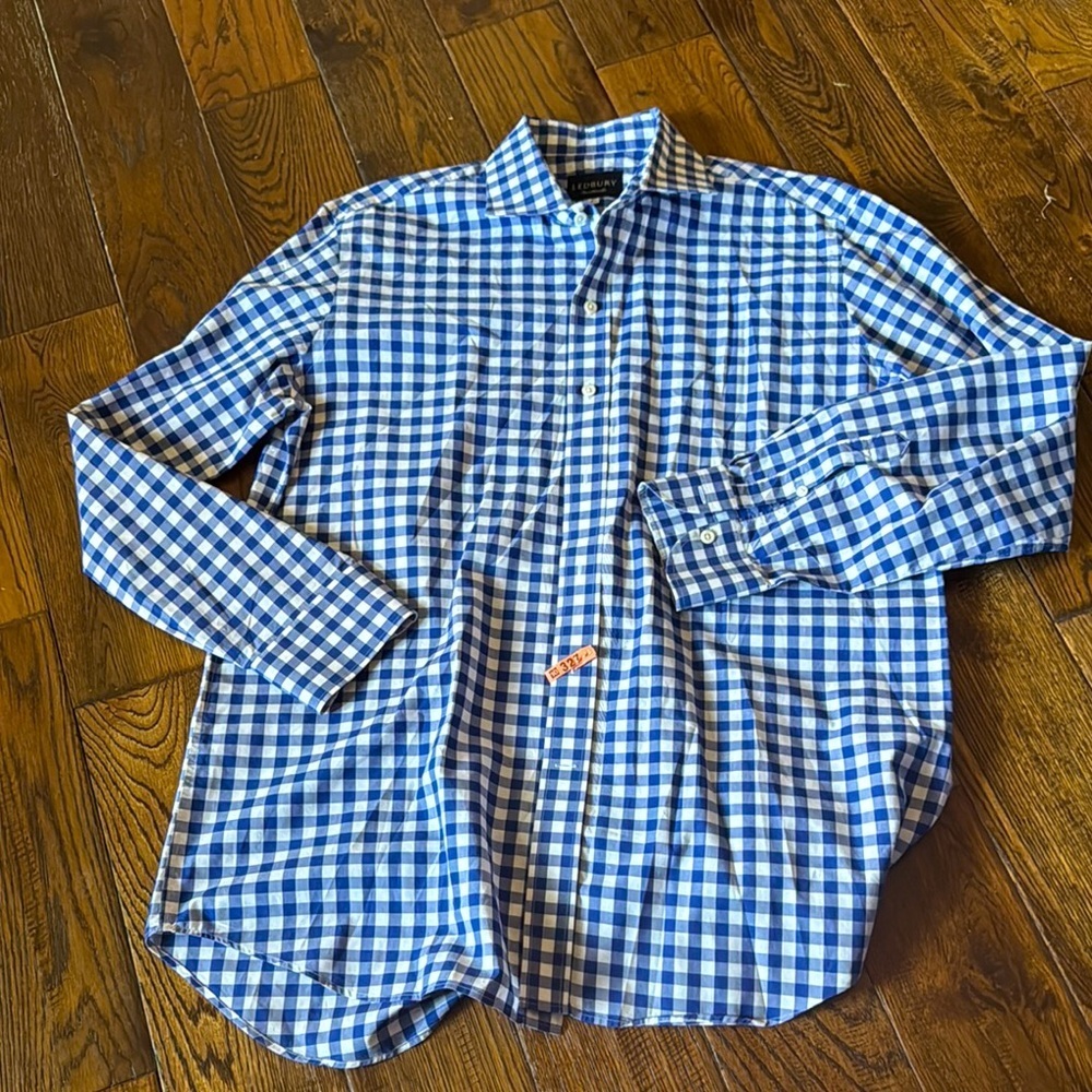 Ledbury Blue Plaid Button Down Long Sleeve Shirt
